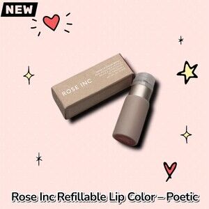 New NIB Rose Inc Refillable Lip Color Lipstick– Shade: Poetic